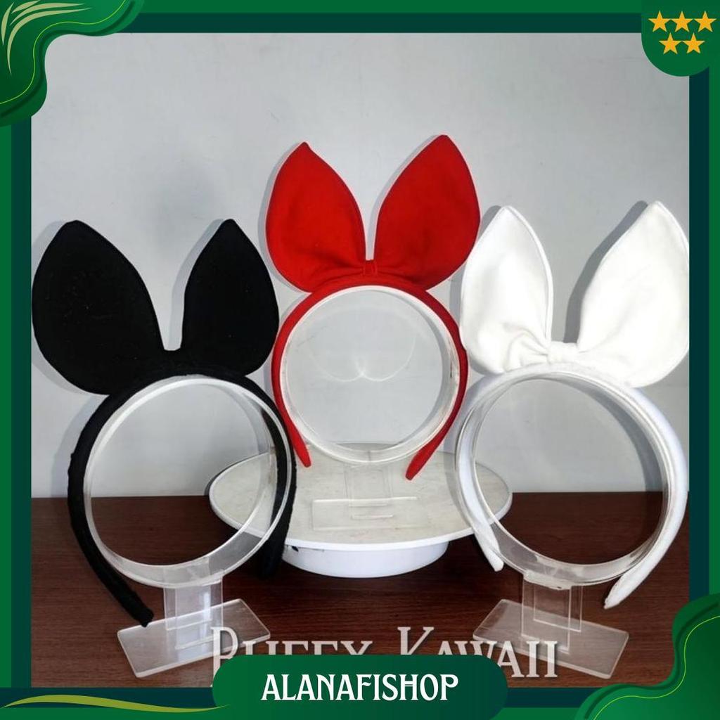 Jual Bando pita BLUDRU bunny small velvet black/red korea ulzzang style ...
