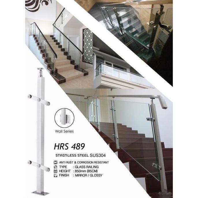 Jual Tiang Railing Kaca Stainless Steel 304 Hand Rail Stud Hollow Pipe ...