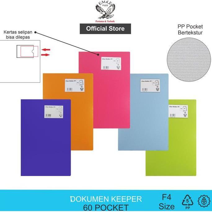 Jual EAGLE FILES Dokumen Keeper F4 (FOLIO) 60 Pocket / Map Dokumen ...