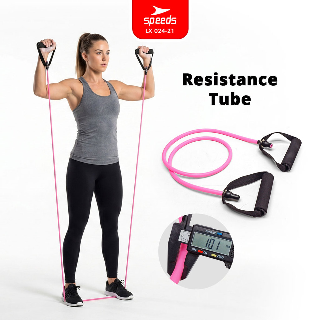 SPEEDS Tali Fitness Elastis Resistance Bands Dilengkapi Handle Stretching Rope Olahraga 024-21