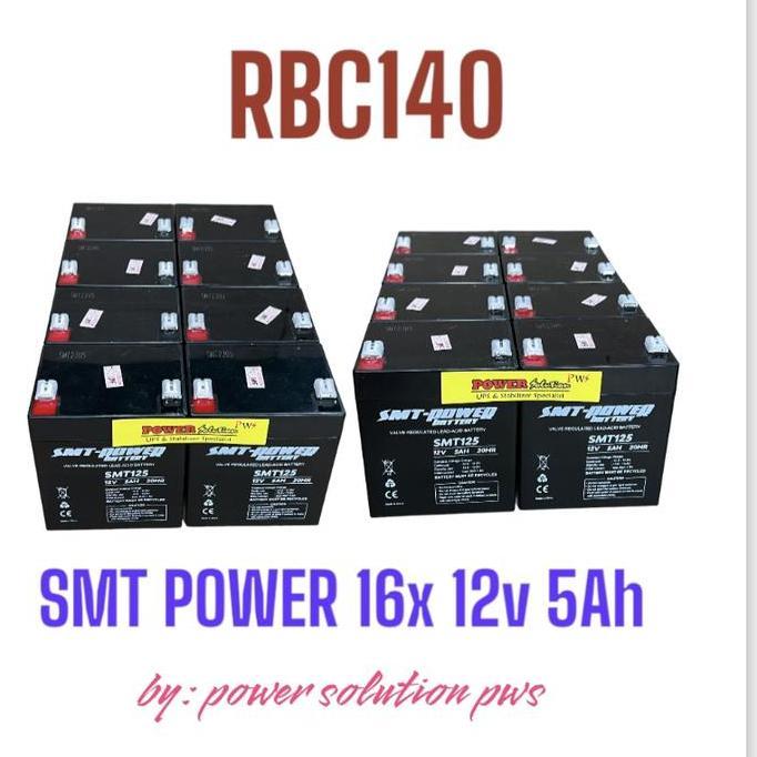 Jual BATERAI RBC140 RBC 140 FOR UPS APC. 16X SMT POWER 12V 5AH | Shopee ...