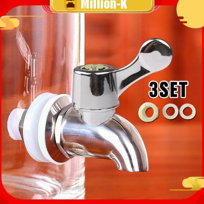 Jual TELENIUM 3 Set Keran Dispenser Kaca / Keran Wadah Tangki Air ...
