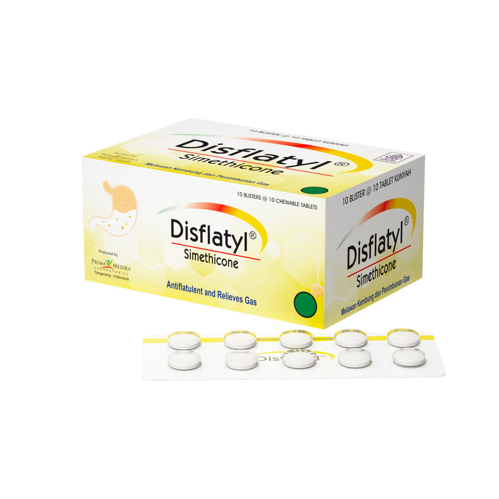 Jual DISFLATYL 1 BLISTER @ 10 TABLET KUNYAH | Shopee Indonesia