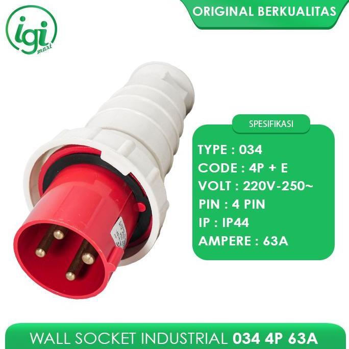 Jual HARGA DISC - SOCKET MOBILE MOUNTING 4 PIN 63A SOKET PLUG STOP ...