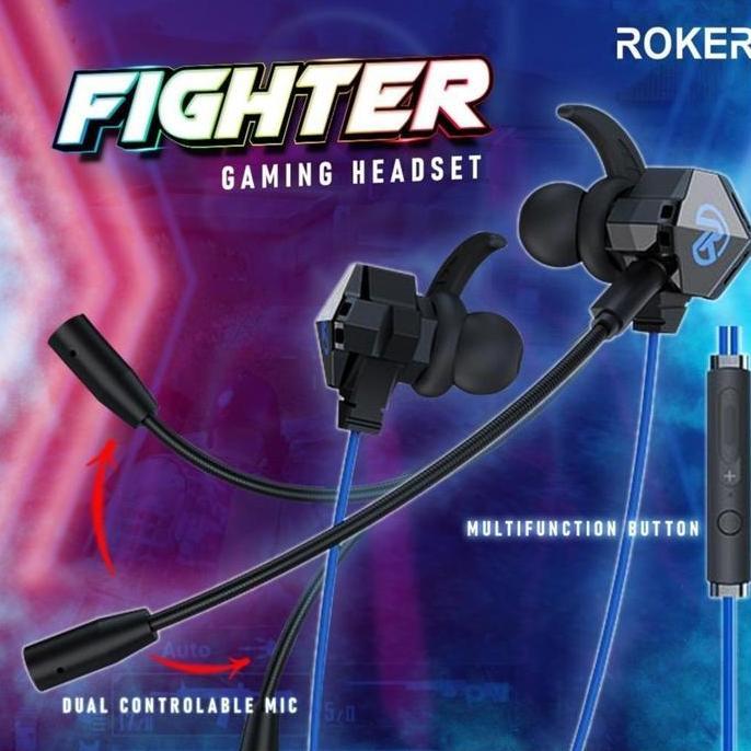 Jual hadiojaya_ - earphone / headset gaming roker fighter earphones ...