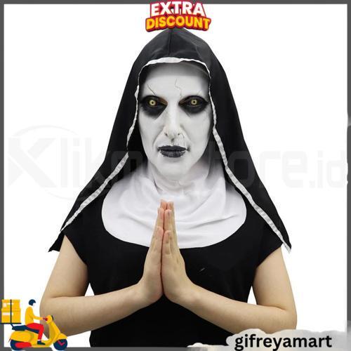 Jual Topeng Valak The Nun Latex Horor Seram Scary Mask Pesta Halloween ...