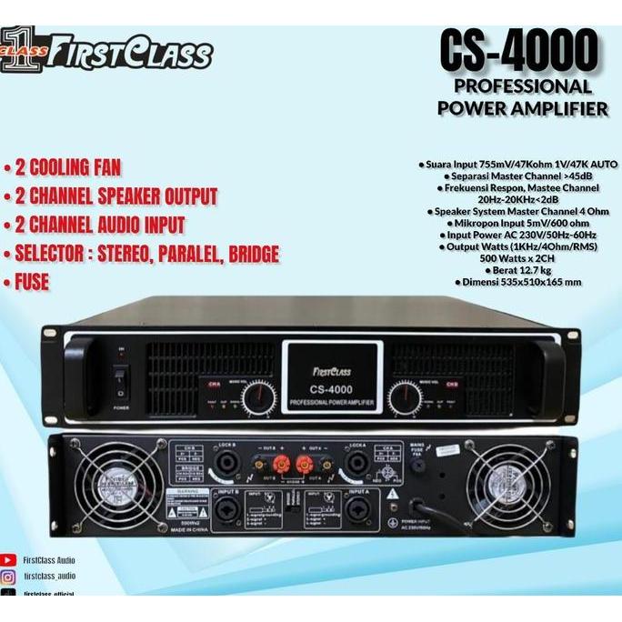 Jual Power Amplifier Firstclass CS 4000 CS4000 Original Garansi 1 tahun ...