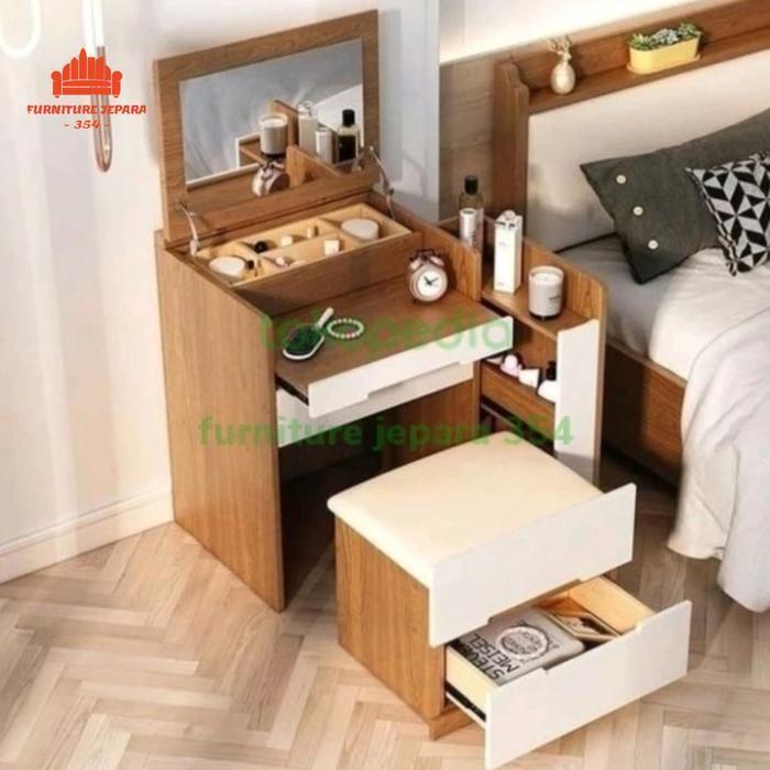 Jual Set Meja Rias Praktis Minimalis Kayu Jati | Shopee Indonesia