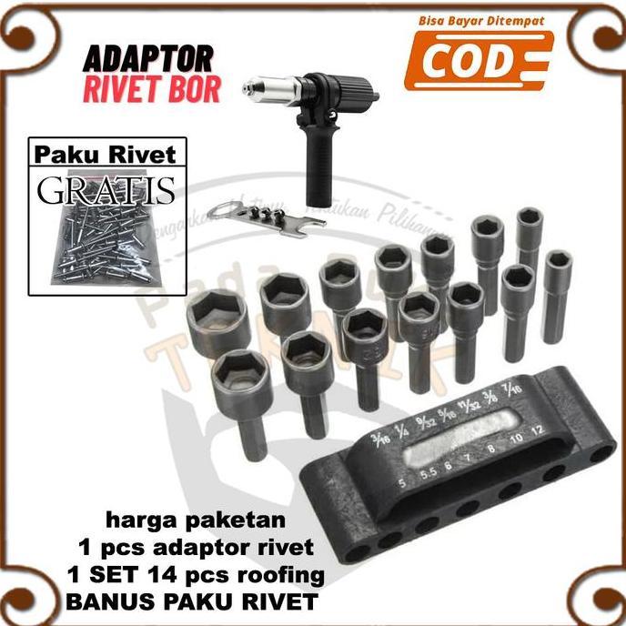 Jual IYLBISC Adaptor Rivet Mesin Bor Listrik Bahan Besi + Mata Shock ...