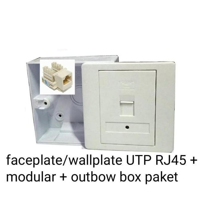Jual PHLOX FACE PLATE UTP+MODULAR+OUTBOW/OUTLET RJ45 UTP+MODULAR+OUTBOX ...