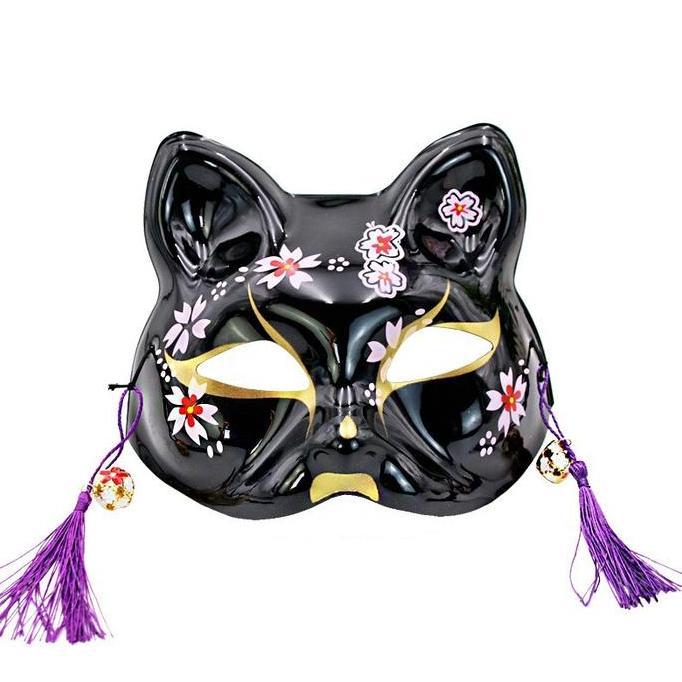 Jual TOHB topeng kitsune black fox bunkasai japanese festival mask ...