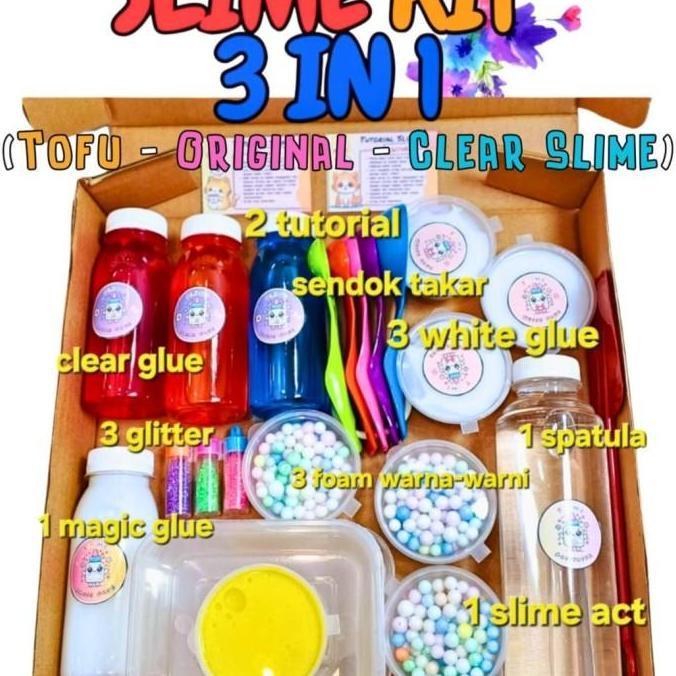 Jual GHEduplay Slime Kit 3 in 1 Terlengkap Mainan Edukasi Anak Tofu ...
