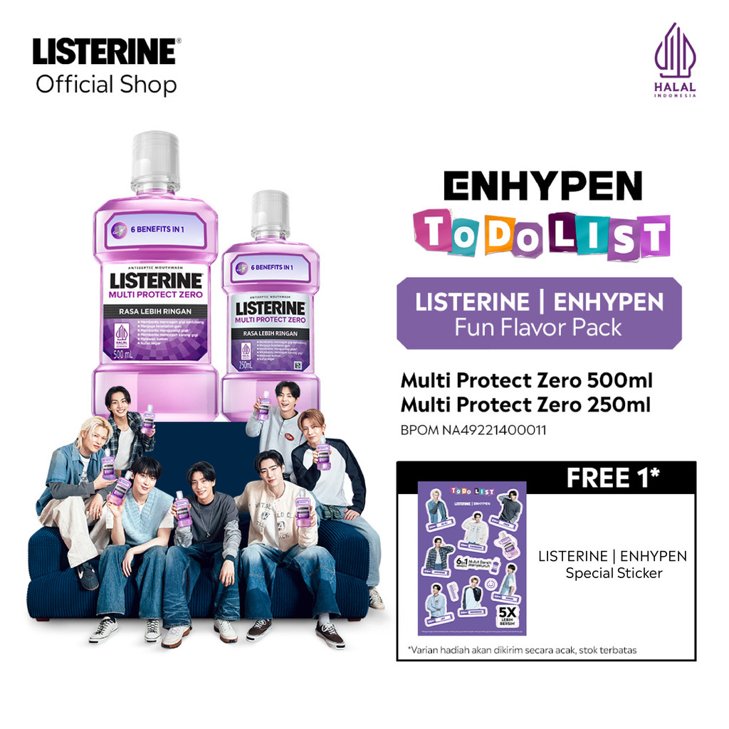 Jual [Listerine | Enhypen] Fun Flavor Pack - Multi Protect Zero 500 ml ...