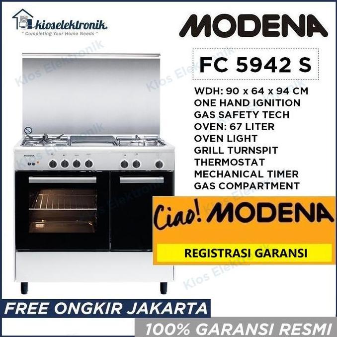 Jual [LUMATORE] MODENA FC 5942 S FREE STANDING COOKER - KOMPOR 4 TUNGKU ...