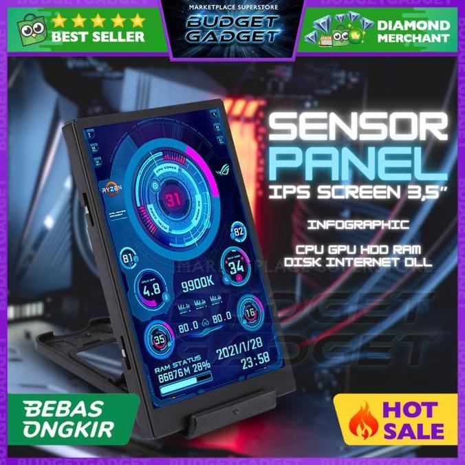 Jual HLFEC Second Screen Monitor Indikator Layar Smart Sensor Panel PC ...