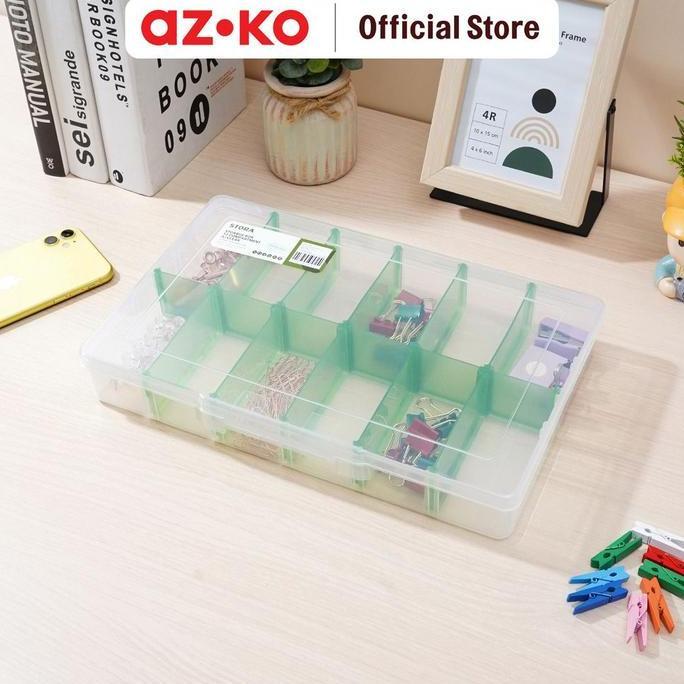 Jual Azko Stora Kotak Penyimpanan 12 Kompartemen - Hijau Container Box ...