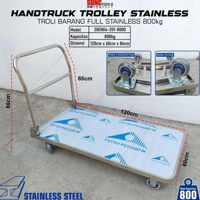 Jual ROCZOIM Troli Barang Trolli Stainless Troly Handtruck Trolley ...