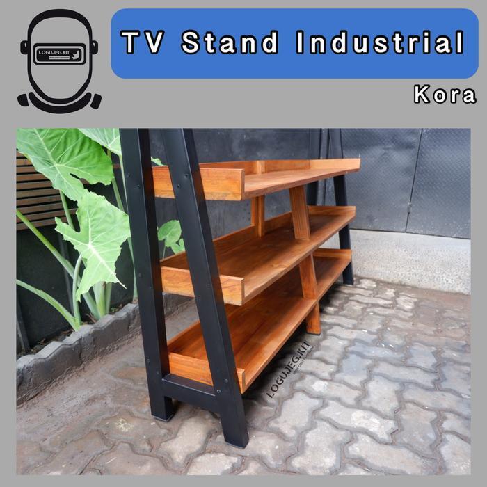Jual Kora TV Stand Table / Meja Rak TV /Meja Serbaguna Kayu Besi ...