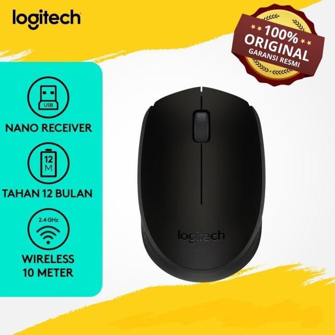Jual Logitech M170 wireless mouse Hitam Black M 170 original garansi ...