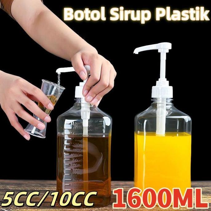 Jual VIVIJEE Paket Botol Sirup Plastik 1600 Ml Tempat Sirup Sugar Botol ...