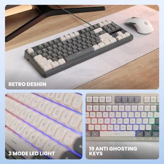 Jual Lengkapjaminan- Rexus Battlefire Km: Retro Gaming Keyboard Tkl ...