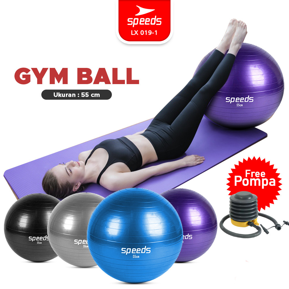 SPEEDS Gym Ball Untuk Fitness Atau Bola yoga alat olahraga Gymball 55cm,65cm,75cm Bonus Pompa 019