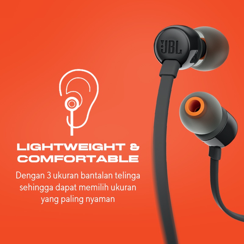 JBL T110 Headset Wired In-Earphones With Microphones - Main Image
