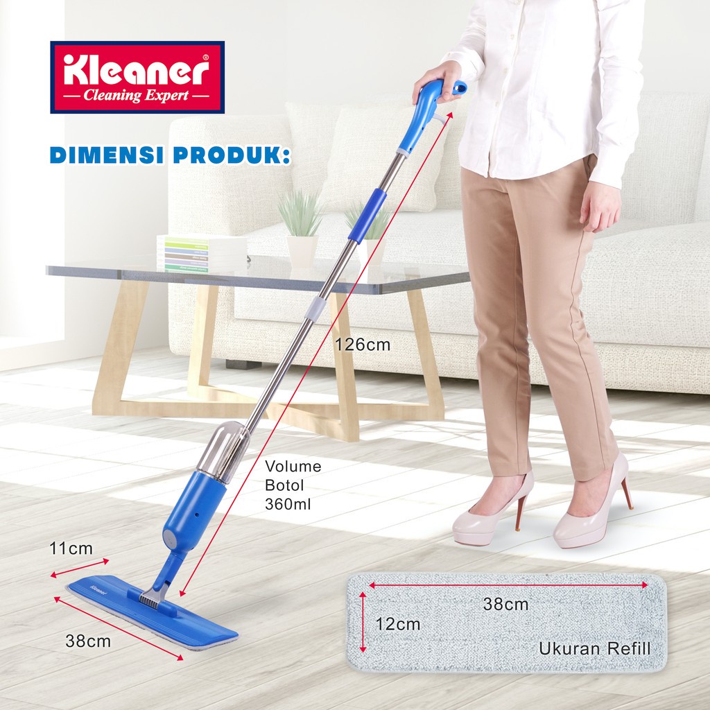 Jual Kleaner Alat Pel Semprot 2 In 1 Kain Microfiber Spray Mop Pembersih  Lantai GSA014