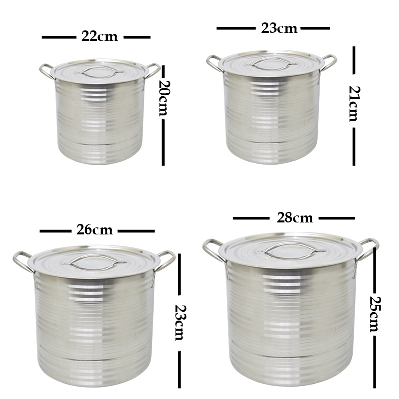 Jual ROSH Panci Masak Sop Kuah 4 Pcs Multi Cooker No.1 Silver Touch ...