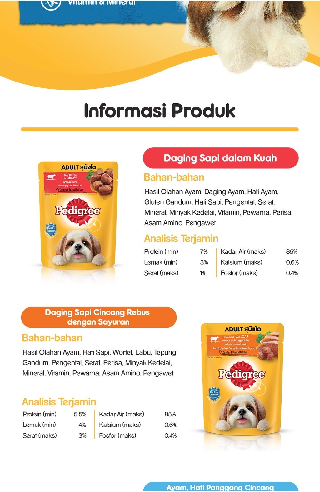 Jual PEDIGREE Makanan Anjing Basah Dewasa Pouch 80g (24-Pack) | Shopee ...