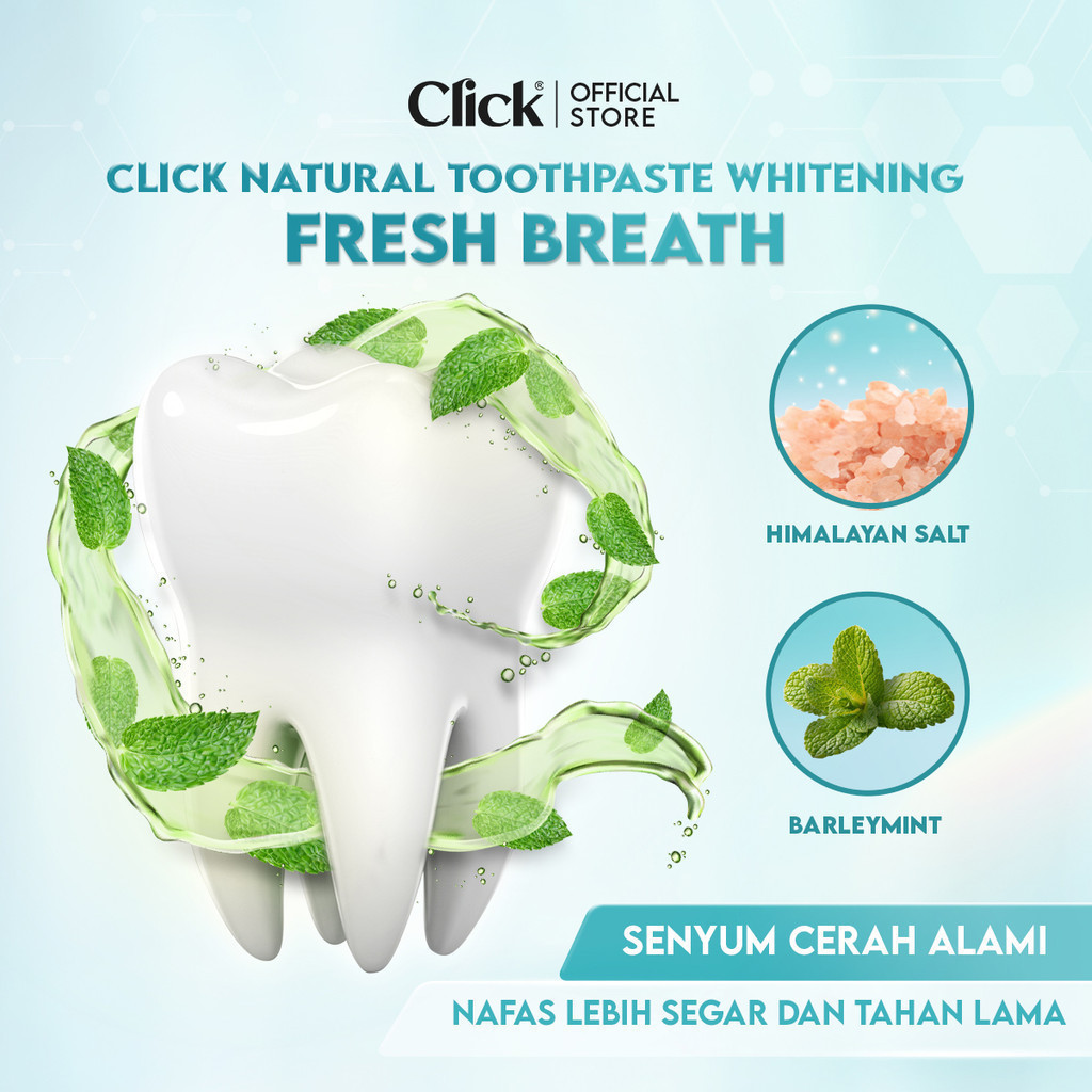Jual Click Natural Toothpaste Whitening + Fresh Breath Triple Pack ...