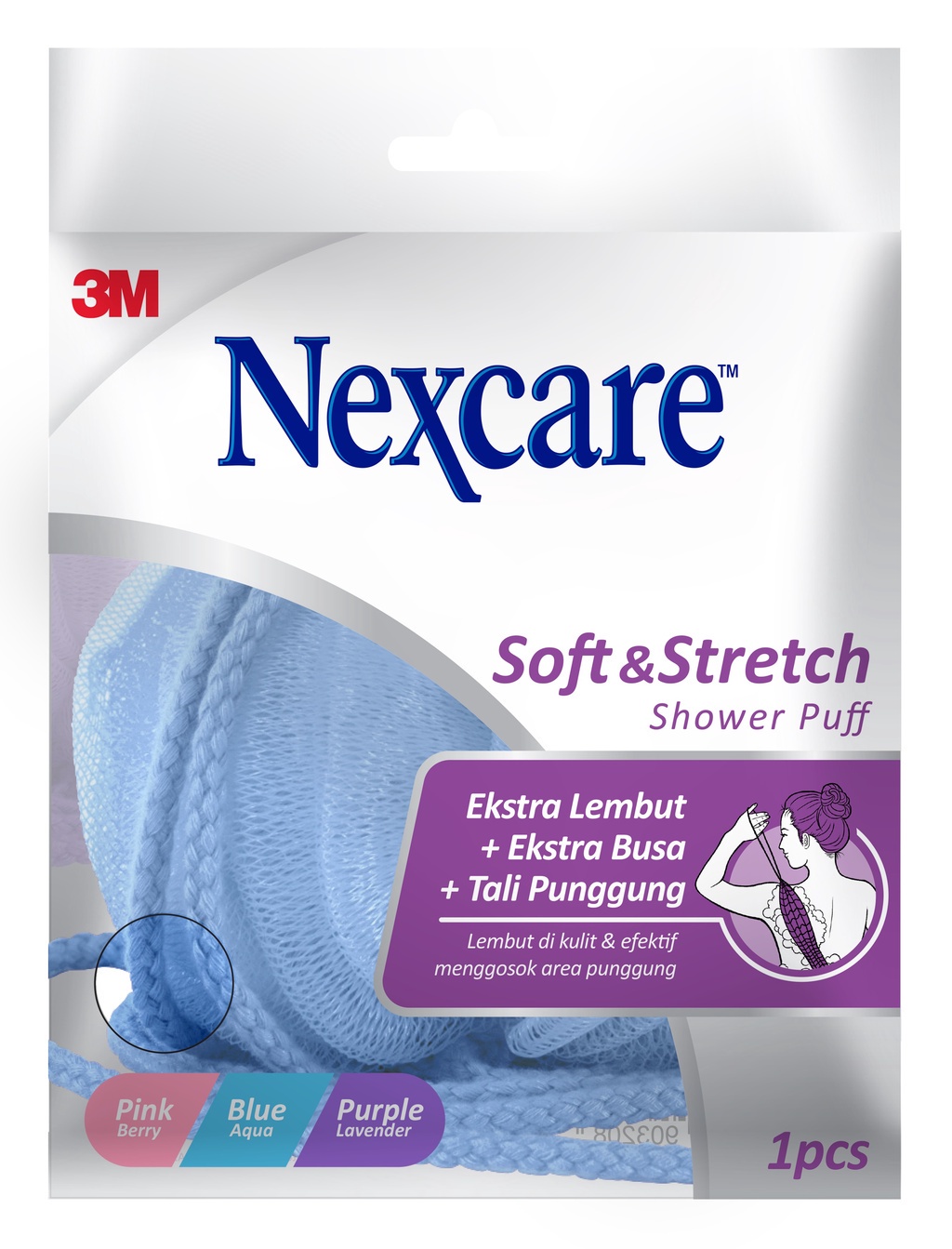 Jual 3M™ Nexcare™ Shower Puff, Lembut dan elastis, 1 pak, Untuk mandi ...