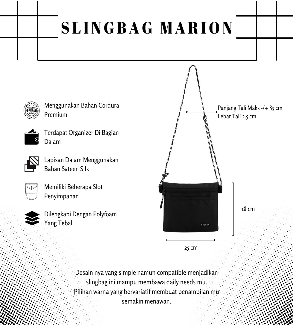 Jual Tas Selempang Slingbag Pushop Marion Shopee Indonesia 6613