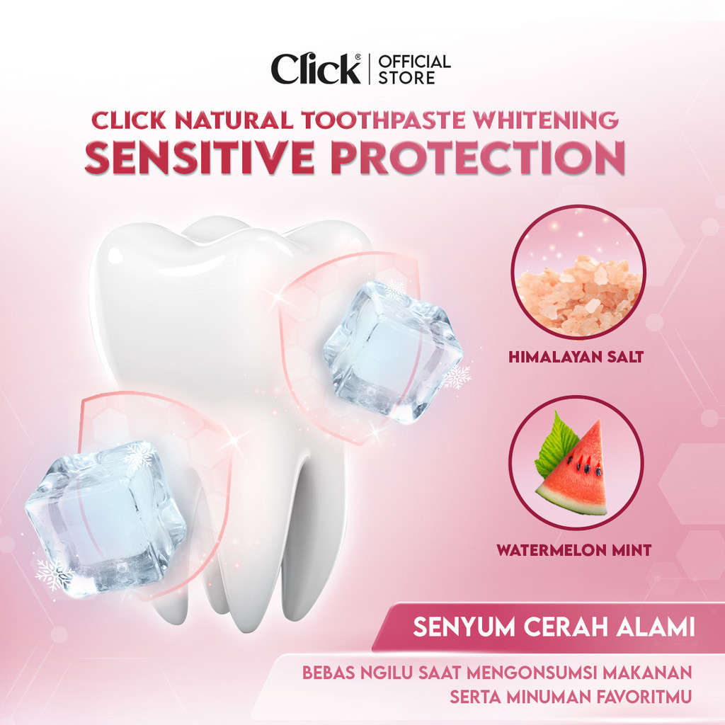 Jual Click Natural Toothpaste Whitening + Sensitive Protection Triple ...