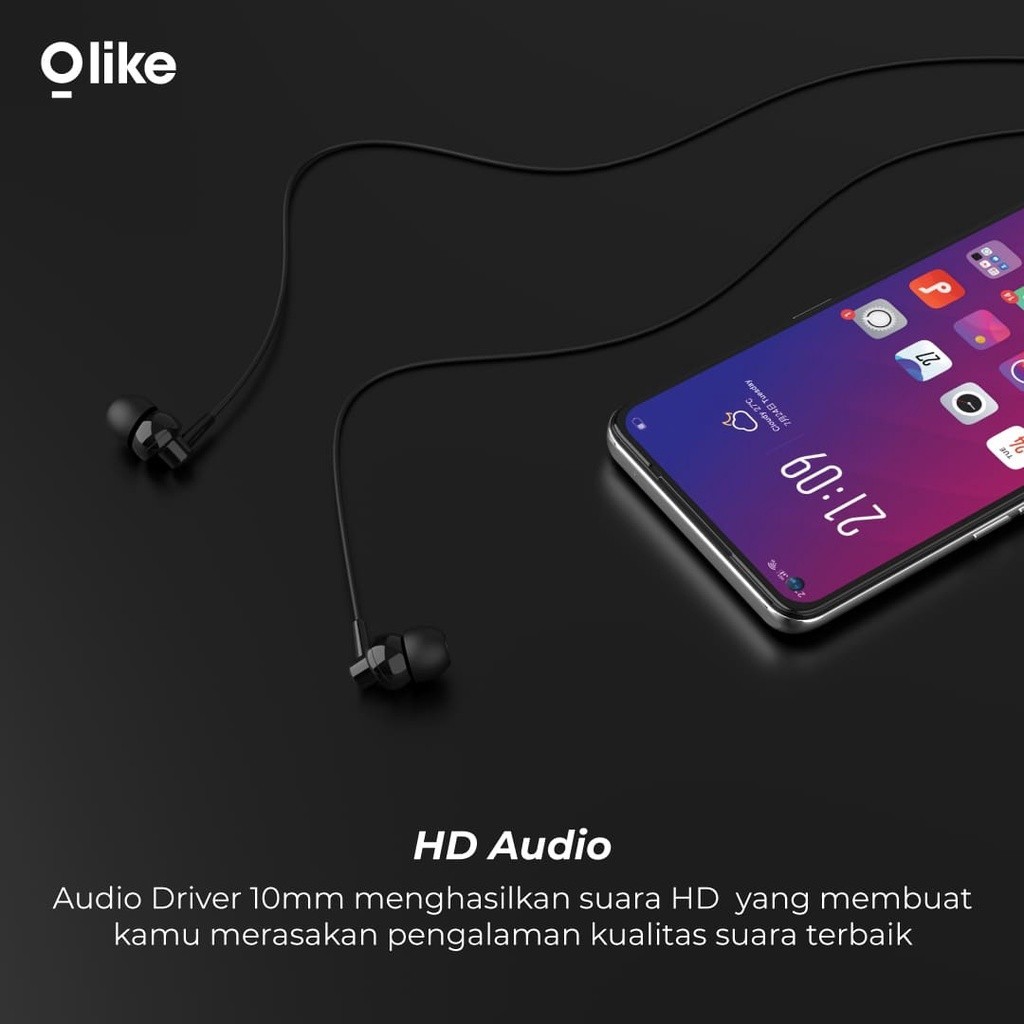 Jual OLIKE HEADSET WIRED NOISE REDUCTION STEREO BASS STEREO EARPHONE ...
