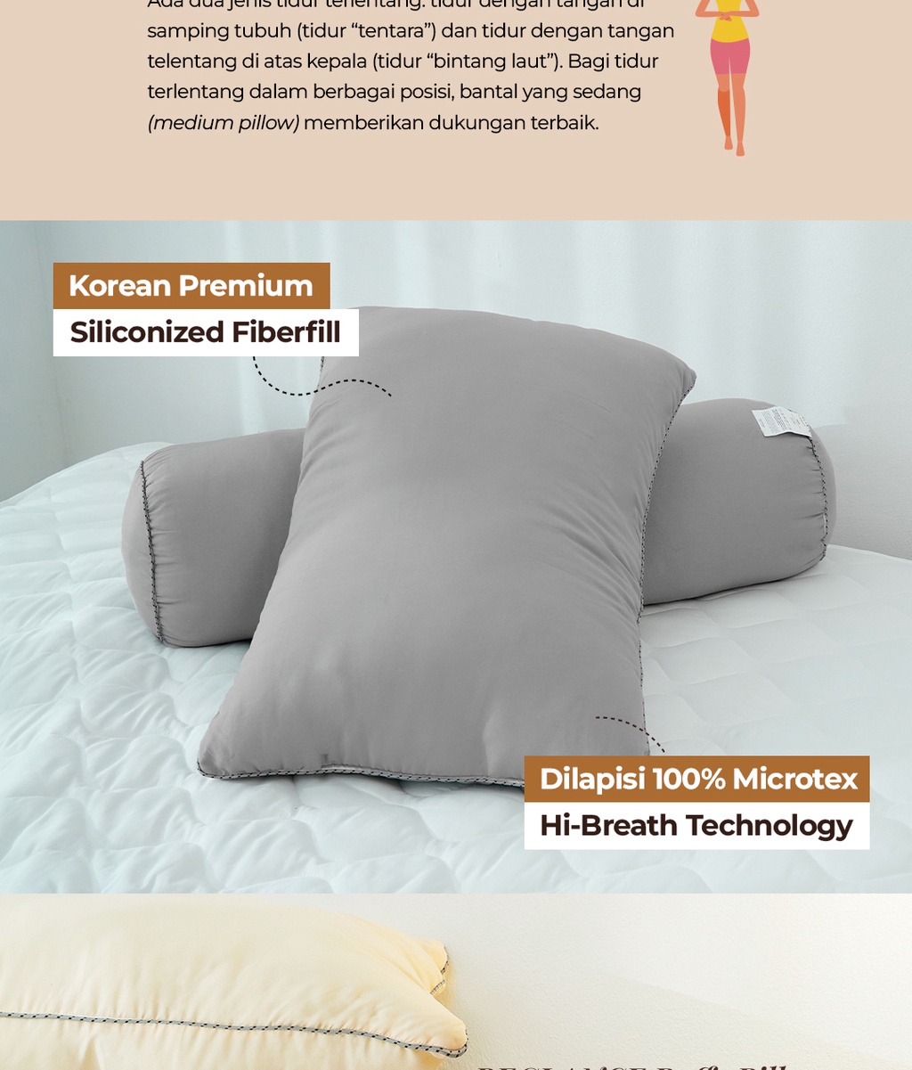 Jual BEGLANCE Puffy Pillow Bantal Isian Full Korean Premium 48 x