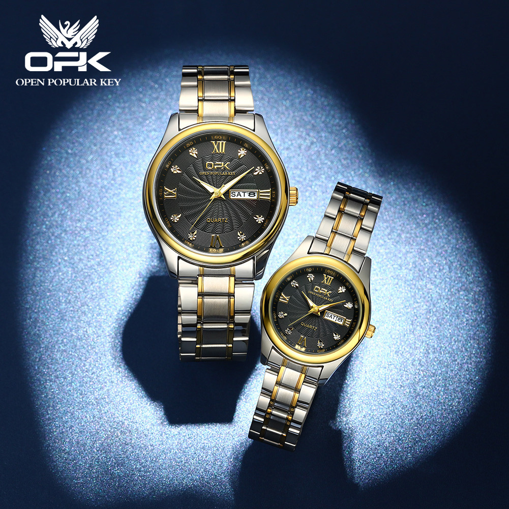 Jual OPK Jam Tangan Couple Pasangan Anti Air Original Stainless Steel ...