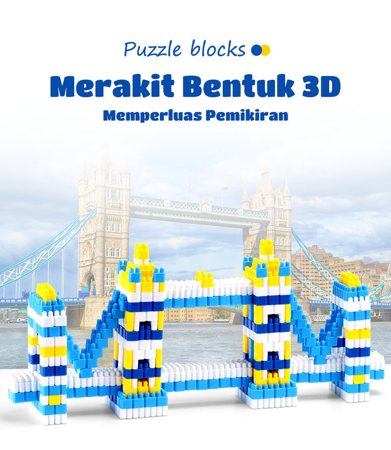 Jual OHSOME Yinerle Brick Balok Blok Bangunan Susun Anak DIY 260pcs ...