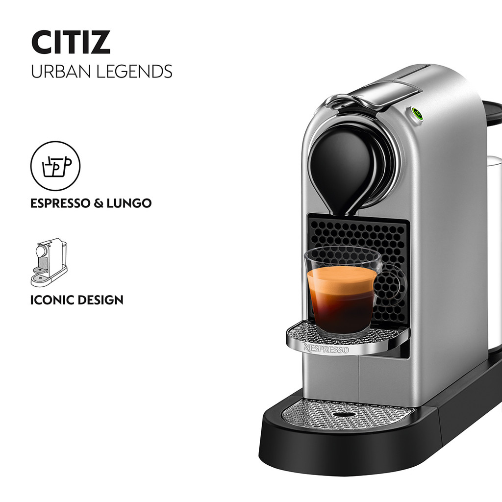Silver nespresso machine