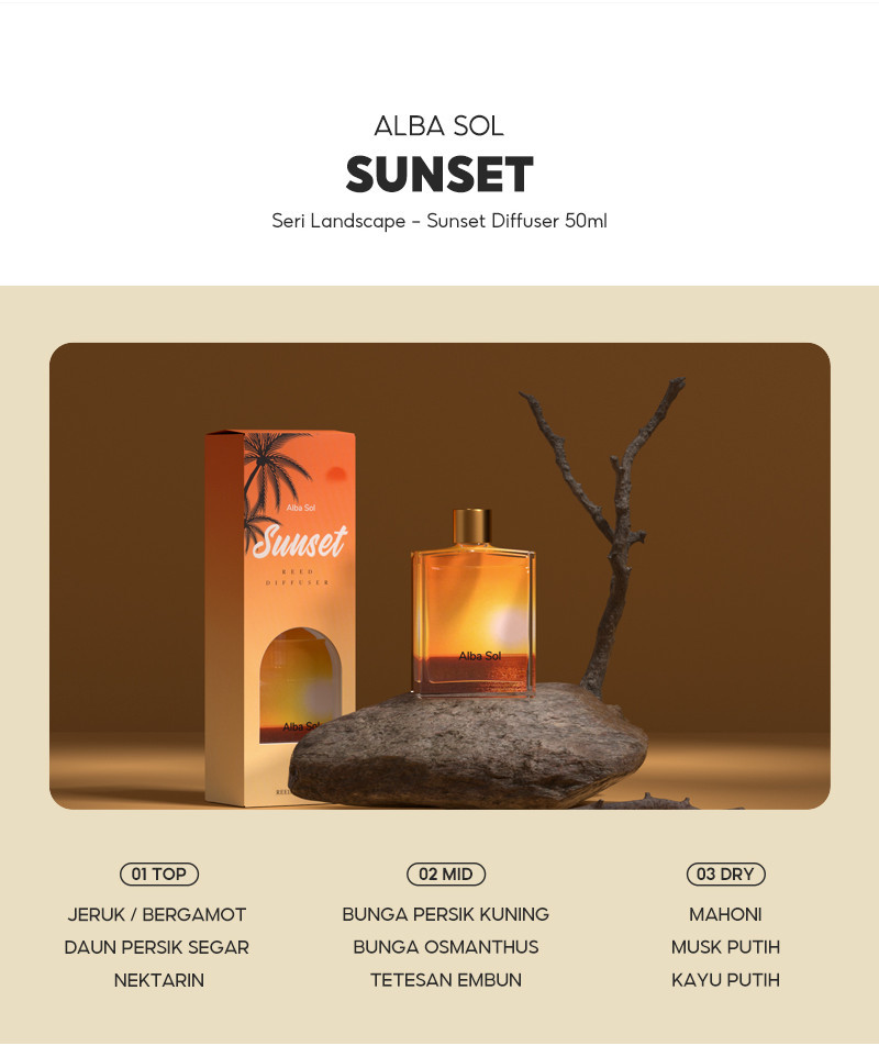 Jual OHSOME Alba sol Landscape Series Clouds reed diffuser 50ml/Clouds ...
