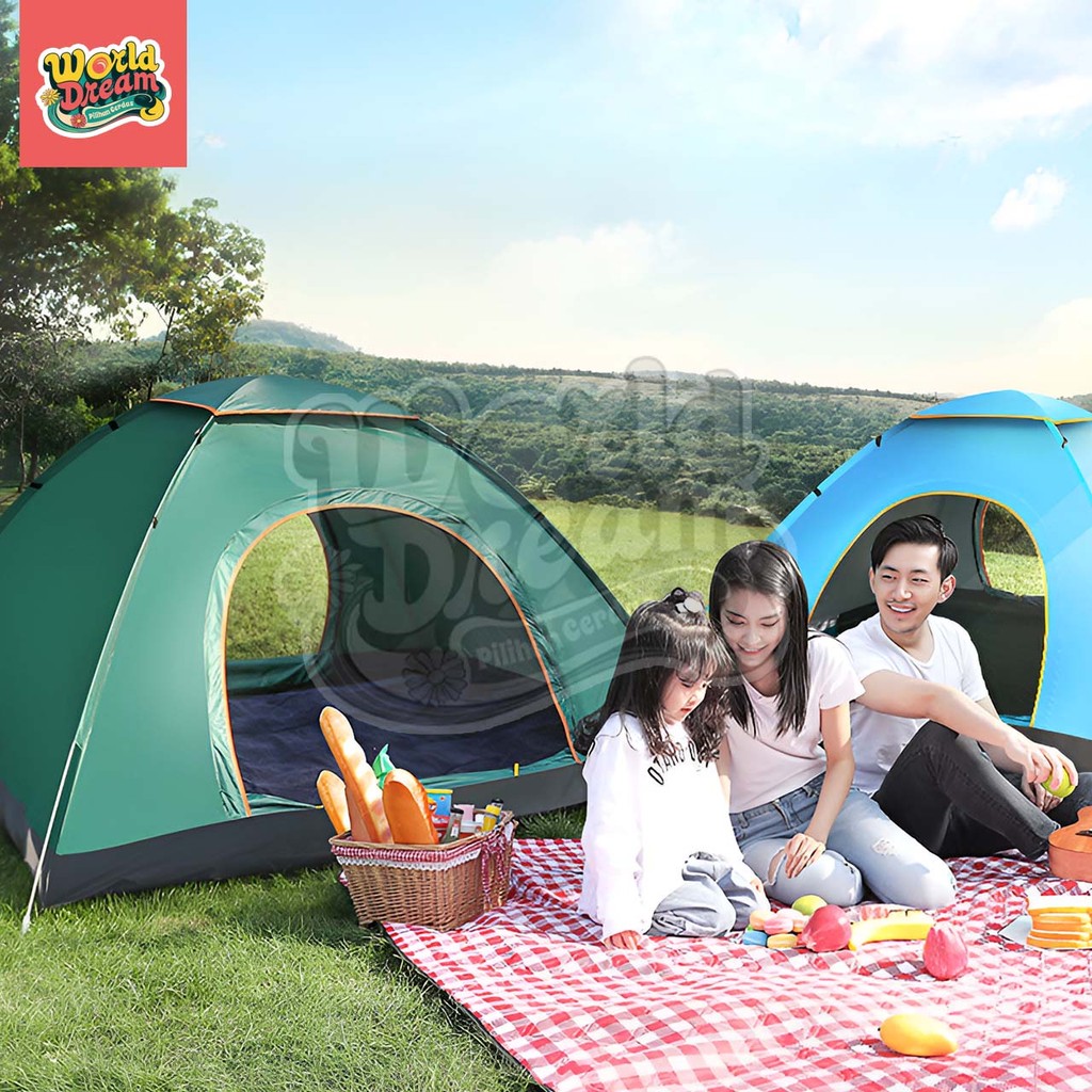 Jual Worldream Tenda Kemping Kapasitas 2-4 Orang Tenda Otomatis Outdoor