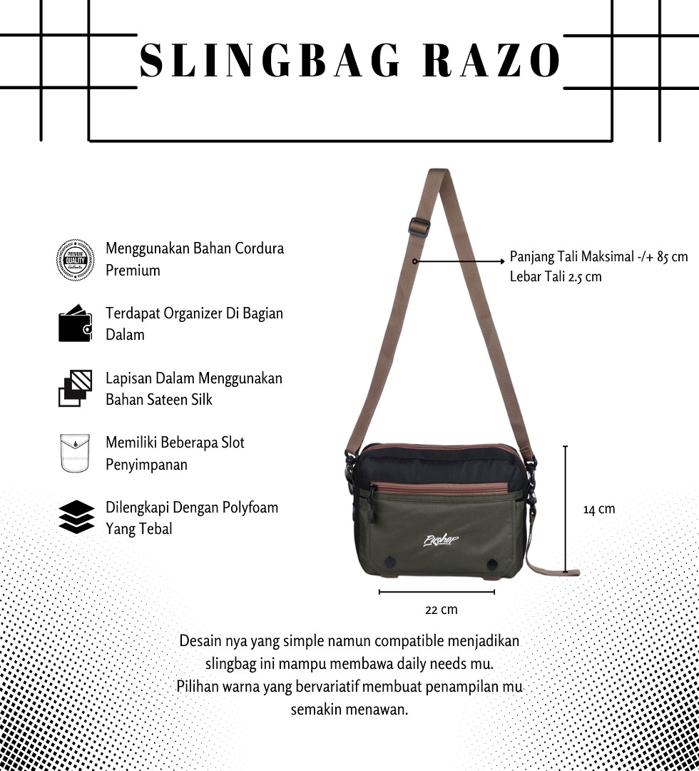 Jual Tas Selempang Slingbag Casual Razo Pushop | Shopee Indonesia