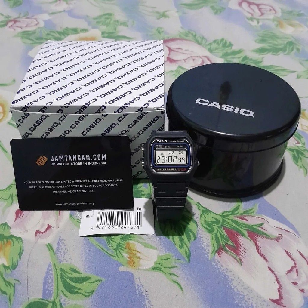 Jual Jam Tangan Pria Casio Standard W-59-1VQD W59 W-59 Black Resin ...