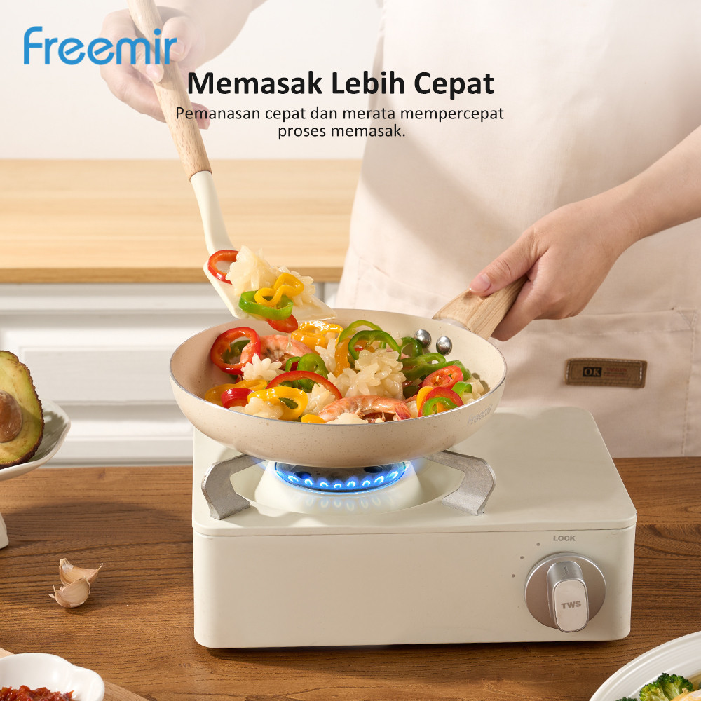 Jual freemir Frying Pan Penggorengan 20cm Anti Lengket Beige Gagang ...
