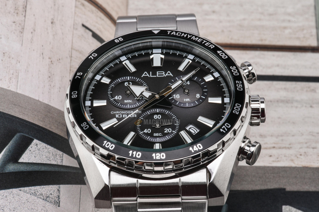 Jual Jam Tangan Pria Alba Signa AX7003X1 Men Chronograph Black Dial ...