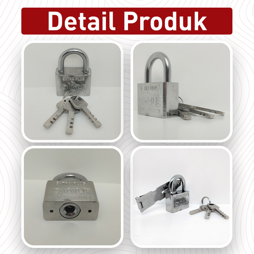 Jual Paket gembok nekel 37mm + cantolan gembok 4inch Gembok Kunci ...