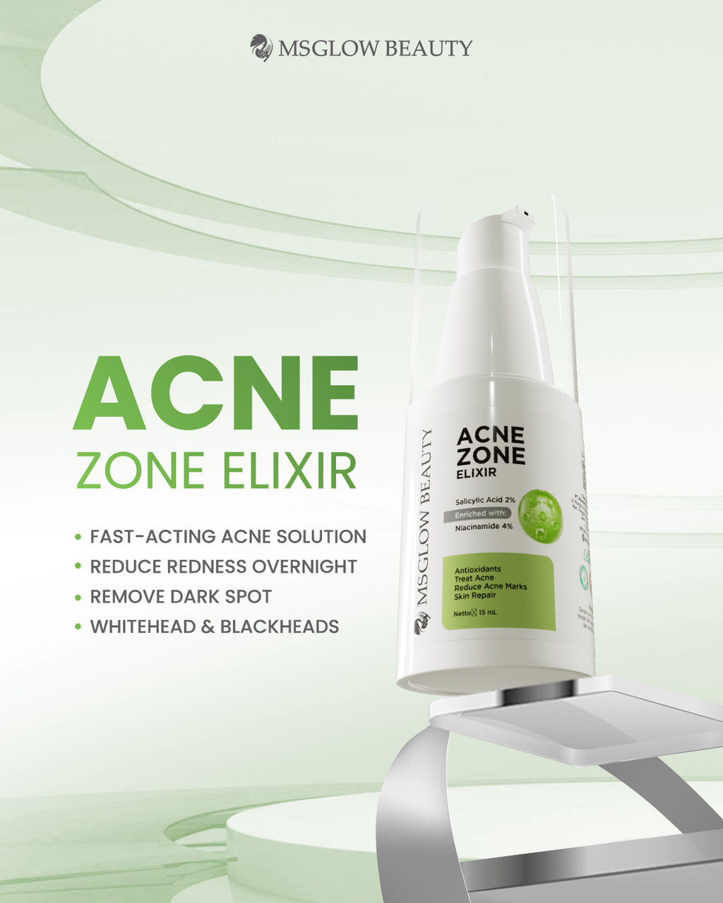 Jual MS GLOW - ACNE ZONE ELIXIR - 15 ML | Shopee Indonesia