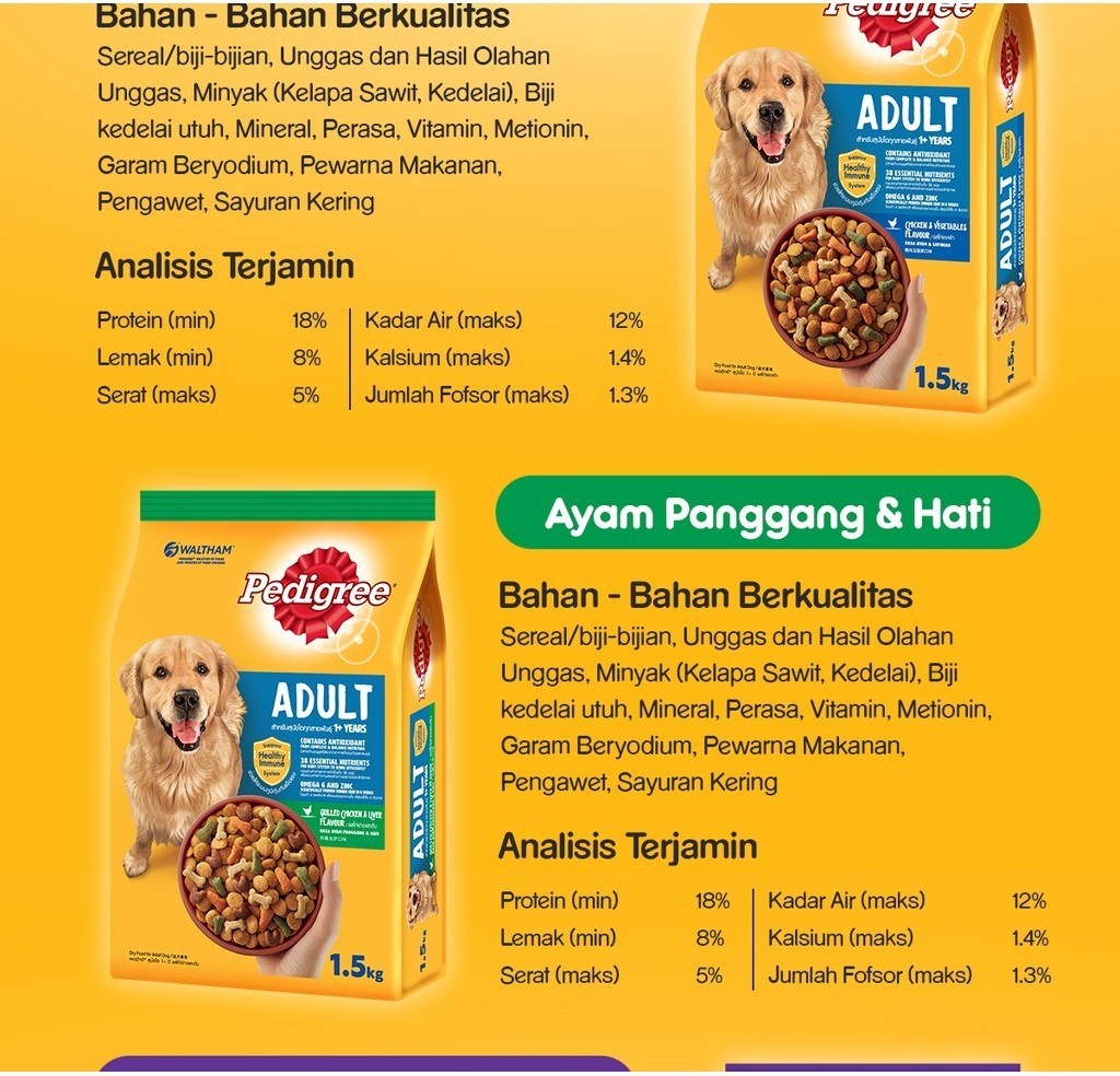 Jual PEDIGREE Makanan Anjing Dewasa Kering Shopee Indonesia