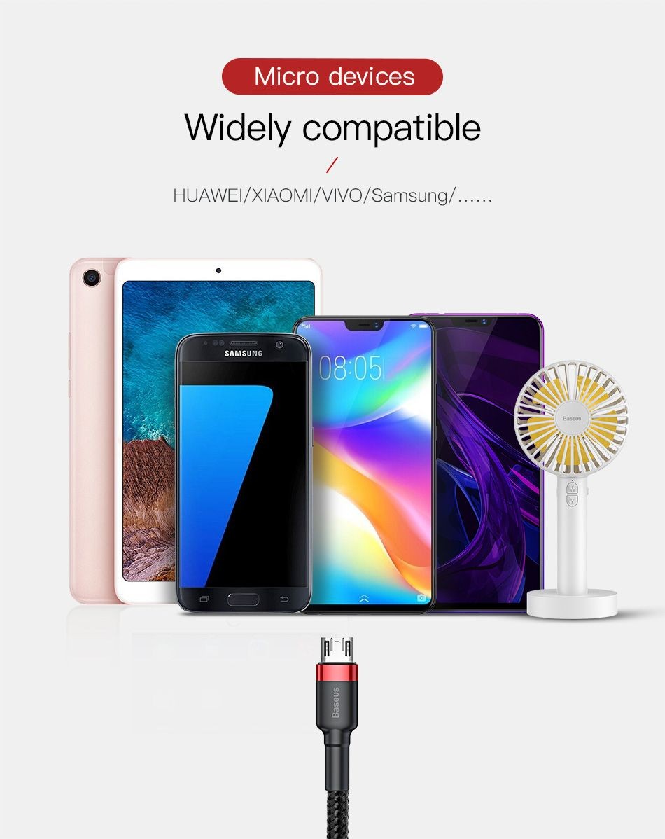 Jual Baseus Cafule Cable USB Micro 1M Android Data Fast Charging Kabel ...