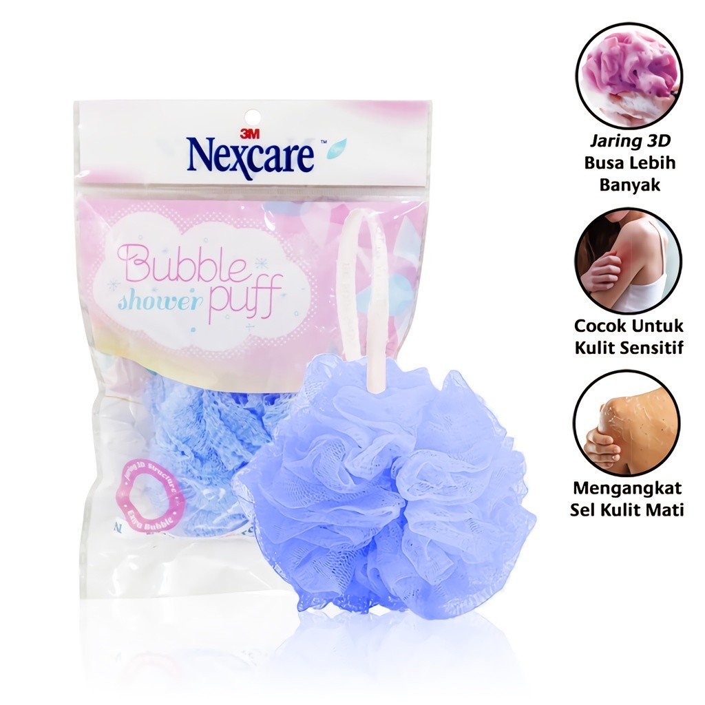 Jual 3M™ Nexcare™ Bubble Shower Puff, Spons mandi dengan jaring 3 ...